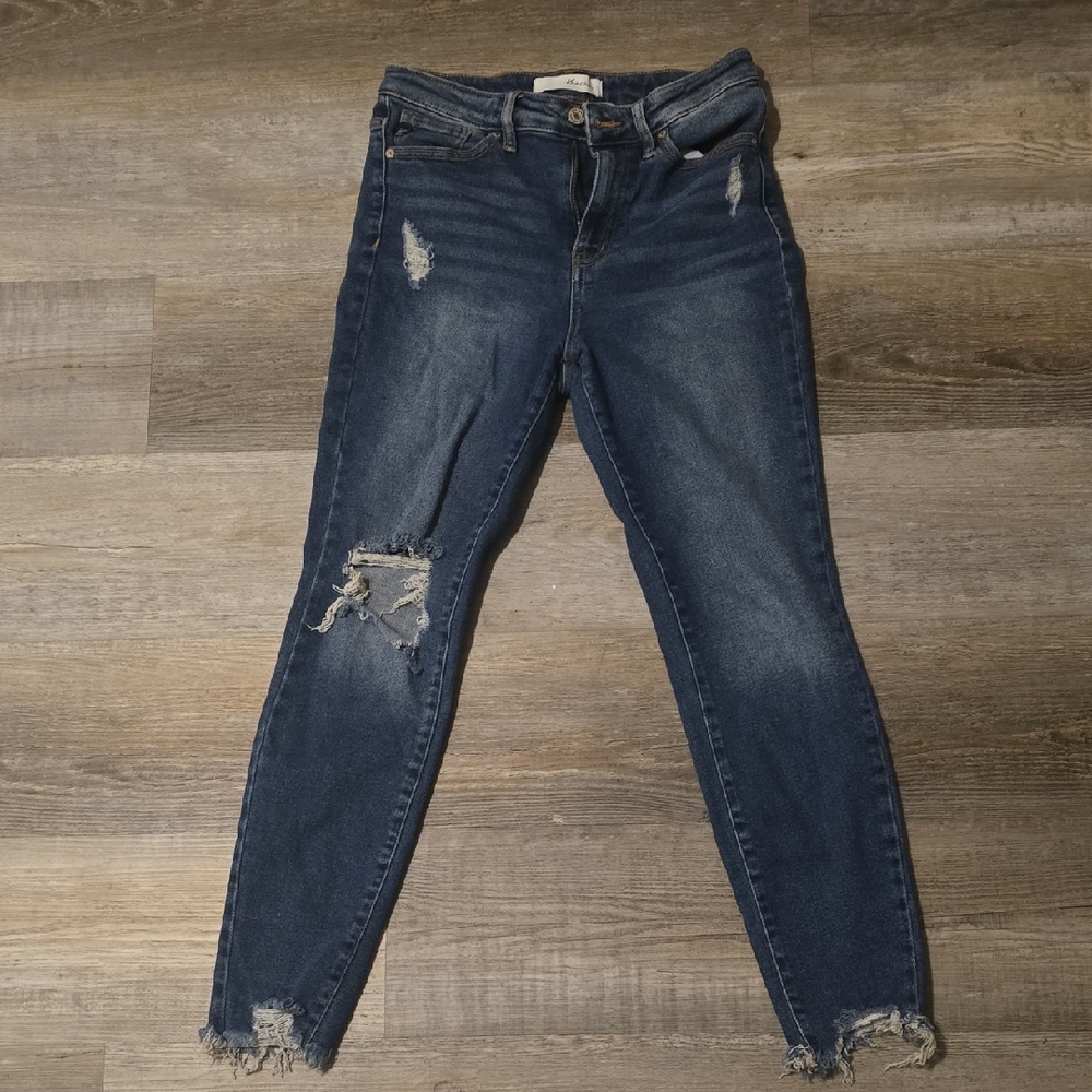 KanCan Dark Blue Distressed Skinny Jeans